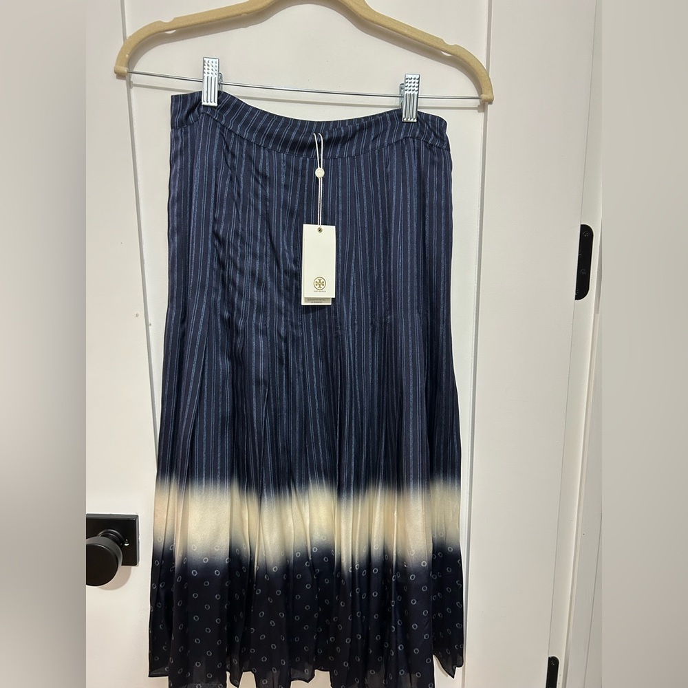 Tory Burch Navy and Cream Ombre Skirt